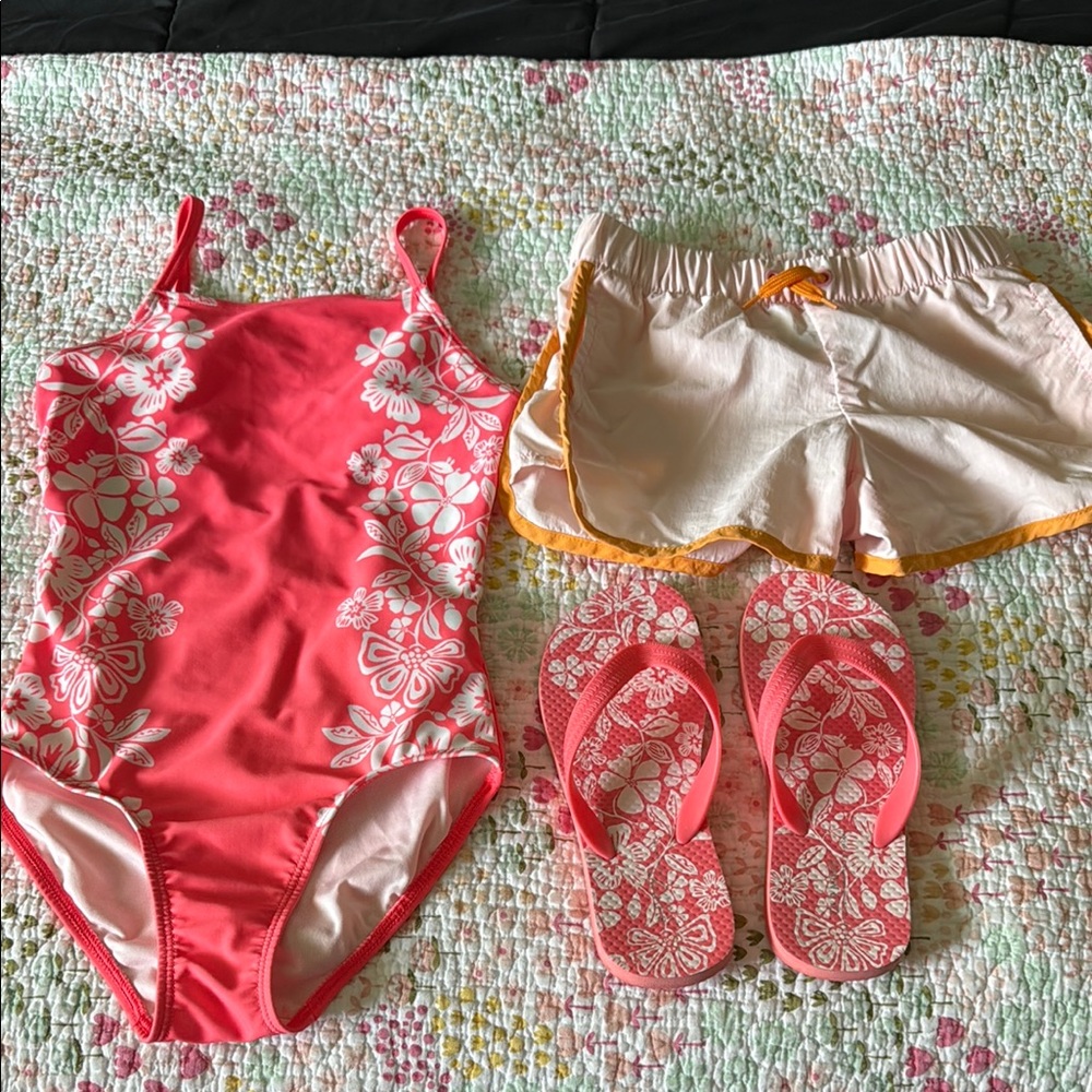 Old Navy Pink and Orange coral  Swimwear